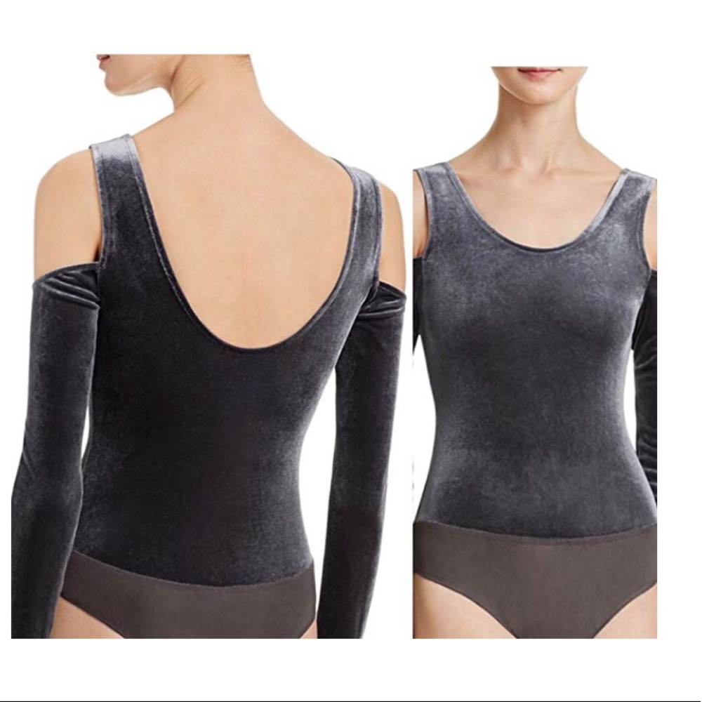 Sunset + Spring Velvet cold shoulder bodysuit